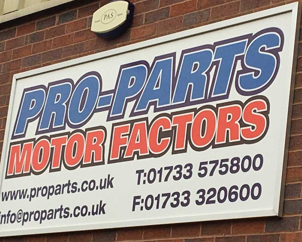 Pro-parts branded signage
